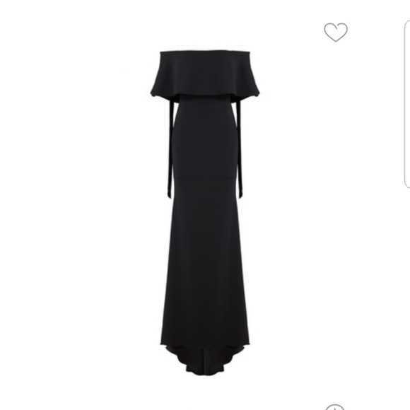 badgley mischka off the shoulder gown